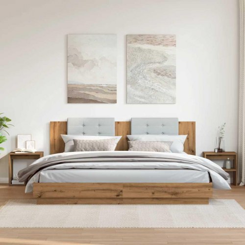 Sengeborde 2 stk. - 40×30×40 cm i konstrueret træ, egetræ