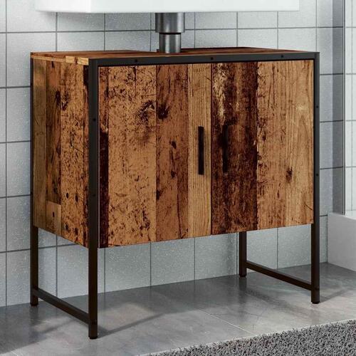 Underskab til håndvask 60x30x60 cm konstrueret træ gammelt træ