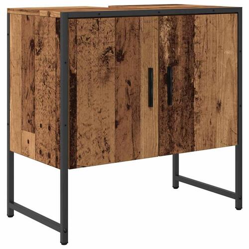 Underskab til håndvask 60x30x60 cm konstrueret træ gammelt træ