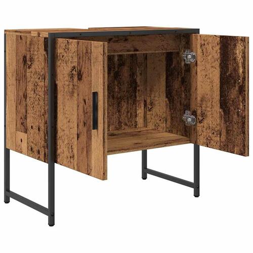 Underskab til håndvask 60x30x60 cm konstrueret træ gammelt træ