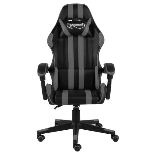 Gamerstol kunstlæder sort og grå