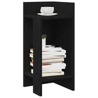 Sideborde 2 stk med reol sort 25,5x27x60 cm