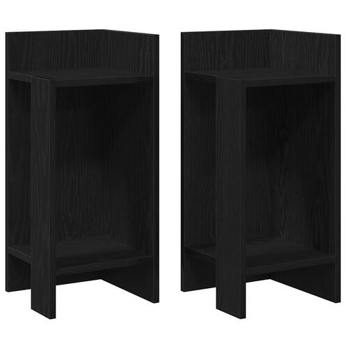 Sideborde 2 stk med reol sort 25,5x27x60 cm