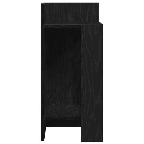 Sideborde 2 stk med reol sort 25,5x27x60 cm