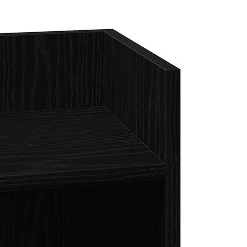 Sideborde 2 stk med reol sort 25,5x27x60 cm