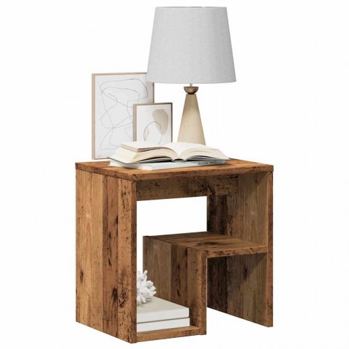 Sengeborde 2 stk. 40×30×40 cm - konstrueret træ i gammelt trælook