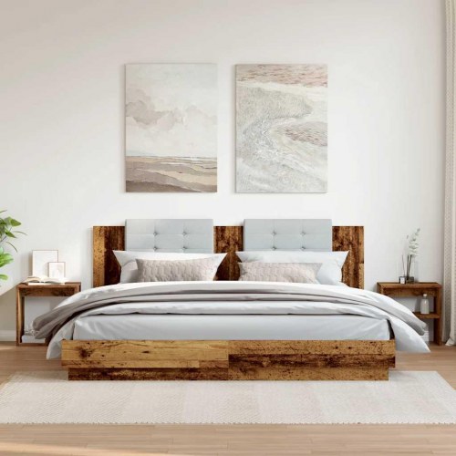 Sengeborde 2 stk. 40×30×40 cm - konstrueret træ i gammelt trælook