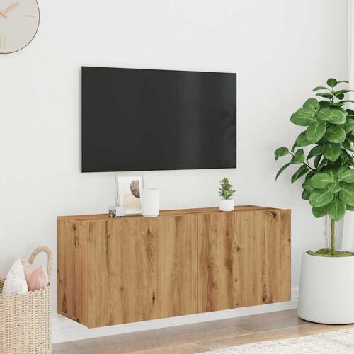 Væghængt tv-bord 100x30x41 cm artisan egetræsfarve