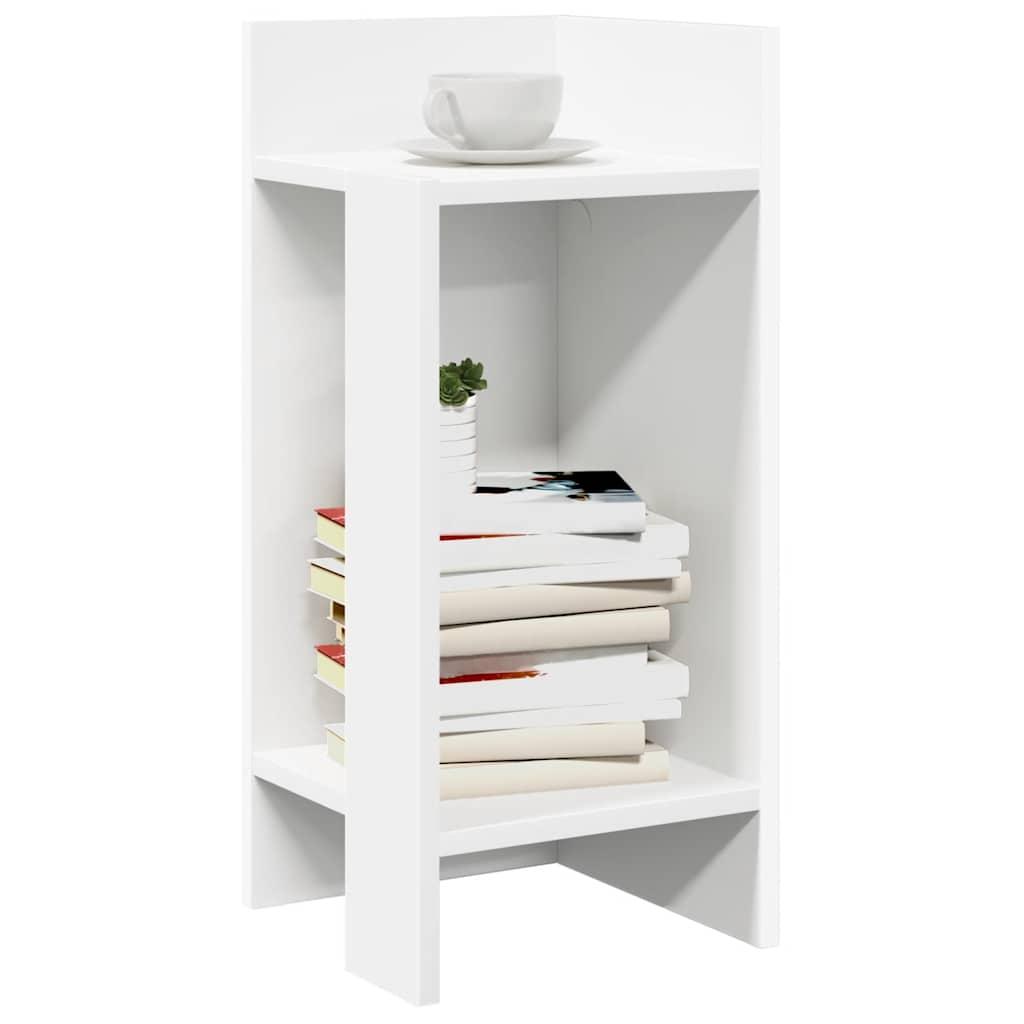 Sideborde 2 stk med reol hvid 25,5x27x60 cm
