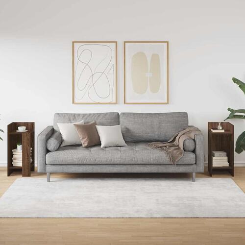 Sideborde 2 stk med reol brun eg 25,5x27x60 cm