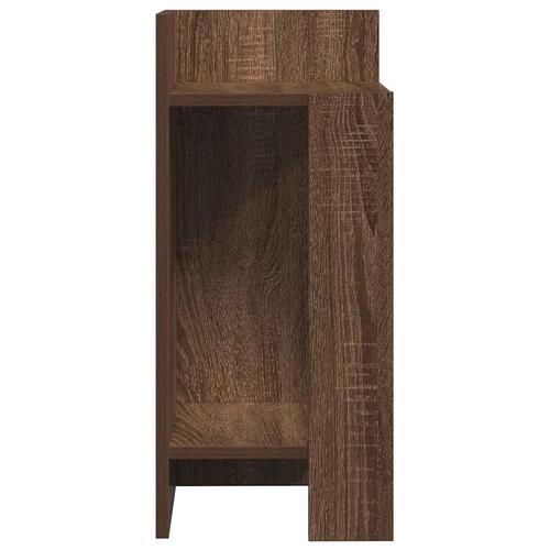 Sideborde 2 stk med reol brun eg 25,5x27x60 cm