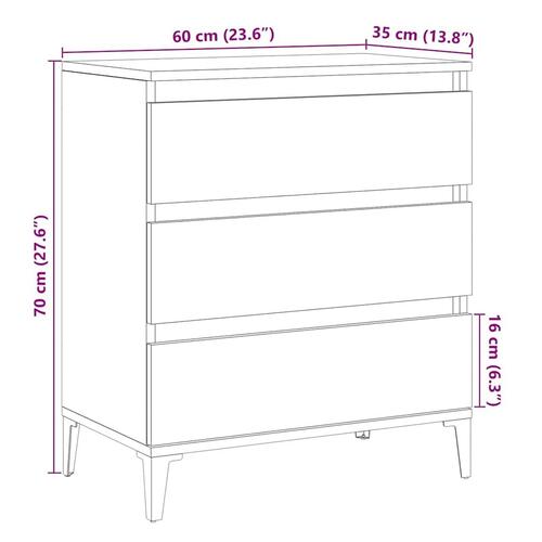 Skænk 60x35x70 cm konstrueret træ egetræsfarve