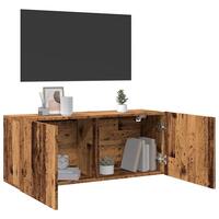 Væghængt tv-bord 100x30x41 cm gammelt træ-look