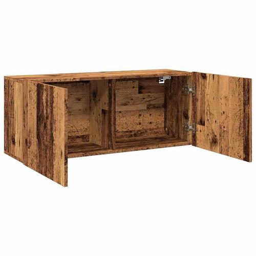 Væghængt tv-bord 100x30x41 cm gammelt træ-look