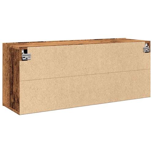 Væghængt tv-bord 100x30x41 cm gammelt træ-look