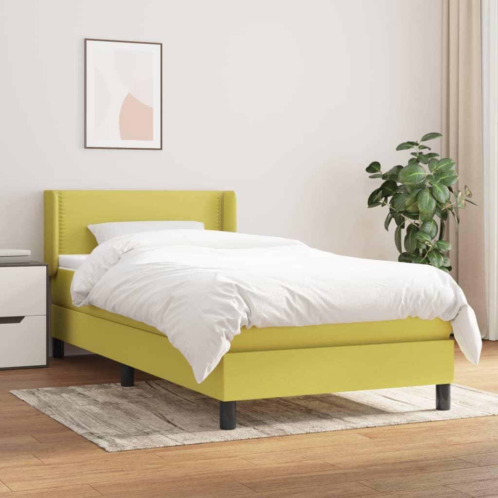 Kontinentalseng med madras 100x200 cm stof grøn