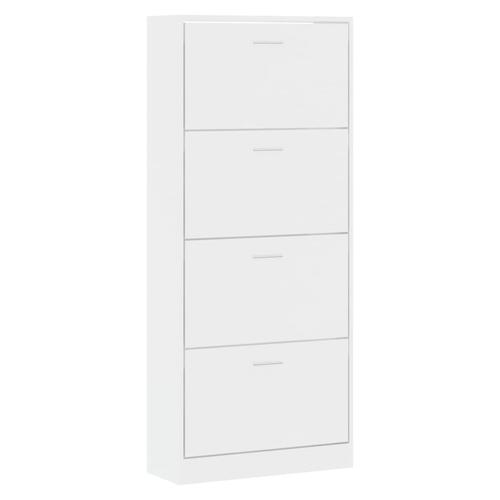 Skoreol 63x24x147 cm konstrueret træ hvid højglans