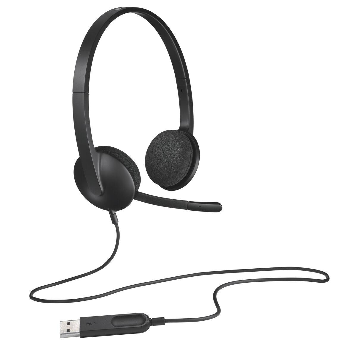 Hovedtelefoner med mikrofon Logitech H340 USB 1,8 m Sort