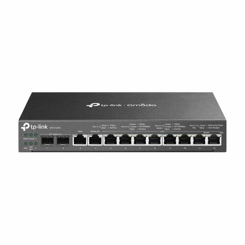 Router TP-Link ER7212PC Sort RJ45 Ethernet LAN PoE x 1 SFP 10/100/1000 Mbps