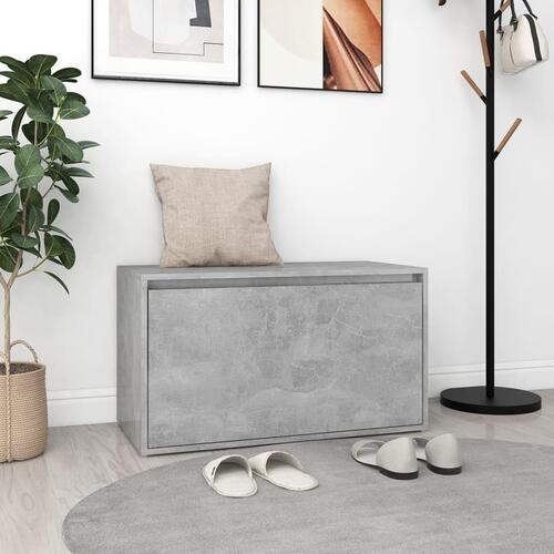 Entrébænk 80x40x45 cm spånplade betongrå (OUTLET A)
