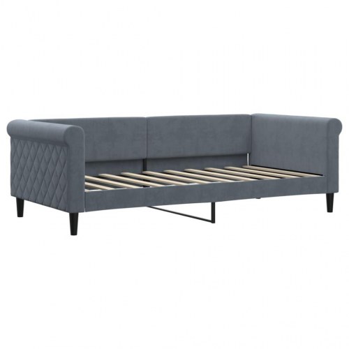 Daybed med madras 90x190 cm - velour, mørkegrå
