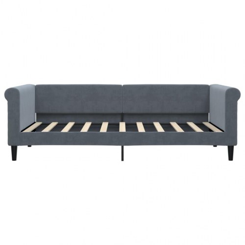 Daybed med madras 90x190 cm - velour, mørkegrå