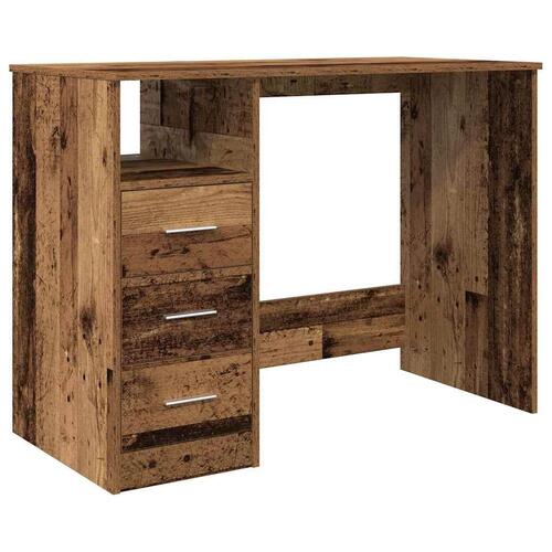 Skrivebord 102x76x50 cm konstrueret træ antikt trælook