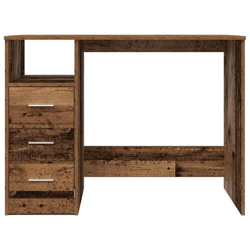 Skrivebord 102x76x50 cm konstrueret træ antikt trælook