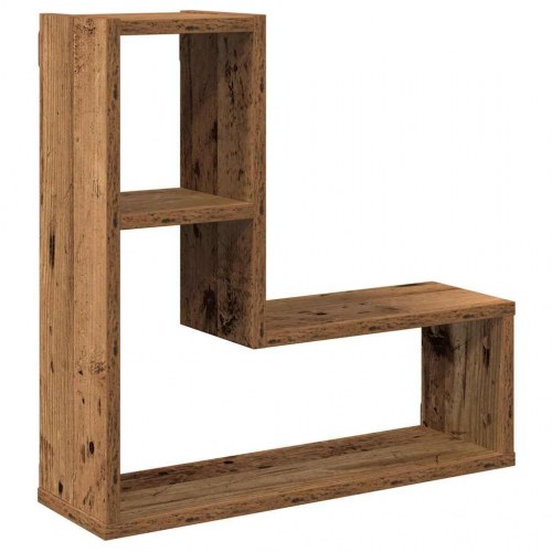 Væghylder 2 stk. kubeformet 50 x 15 x 50 cm - antikt trælook
