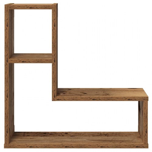 Væghylder 2 stk. kubeformet 50 x 15 x 50 cm - antikt trælook