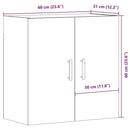 Vægskab 60x31x60 cm konstrueret træ kunsteg