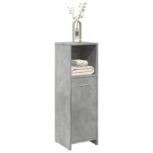 Badeværelsesskab 30x30x95 cm konstrueret træ betongrå