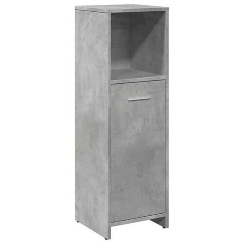 Badeværelsesskab 30x30x95 cm konstrueret træ betongrå