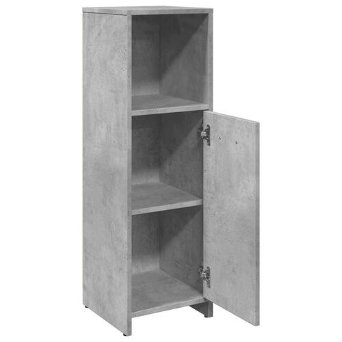 Badeværelsesskab 30x30x95 cm konstrueret træ betongrå
