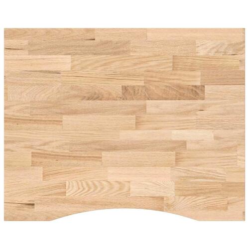 Bordplade ubehandlet 100x80x2,5 cm massivt egetræ rektangulær