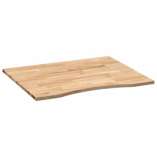 Bordplade ubehandlet 100x80x2,5 cm massivt egetræ rektangulær