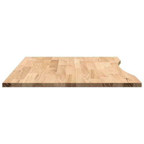 Bordplade ubehandlet 100x80x2,5 cm massivt egetræ rektangulær