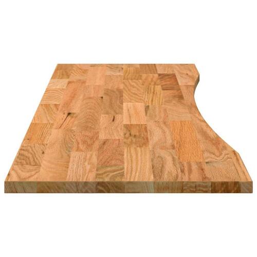Bordplade 160x50x2,5 cm massivt egetræ rektangulær lysebrun