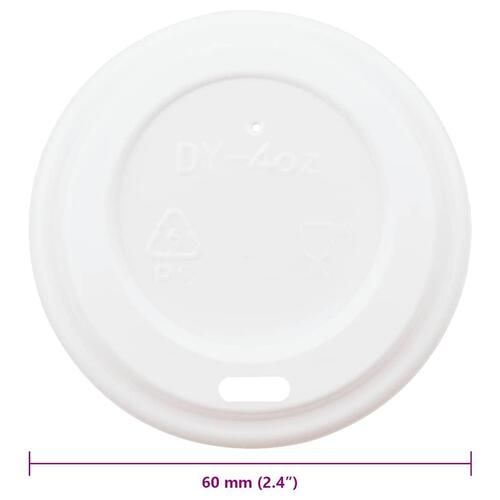 Papirkoplåg Ø60 mm 4 oz 1000 stk. hvid plast