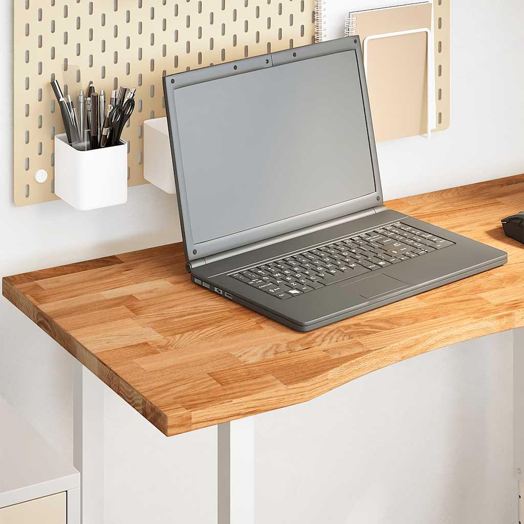 Bordplade 100x60x2,5 cm massivt egetræ rektangulær lysebrun