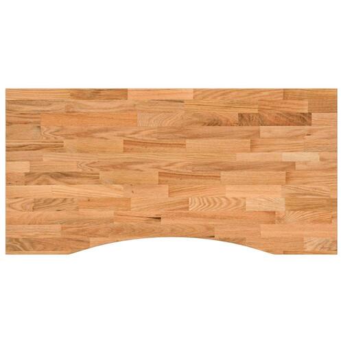 Bordplade 100x60x2,5 cm massivt egetræ rektangulær lysebrun