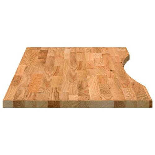 Bordplade 100x60x2,5 cm massivt egetræ rektangulær lysebrun