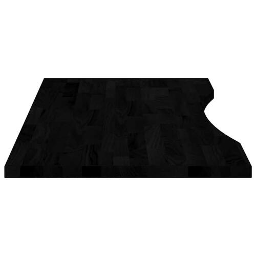 Bordplade 100x50x2,5 cm massivt egetræ rektangulær mørkebrun