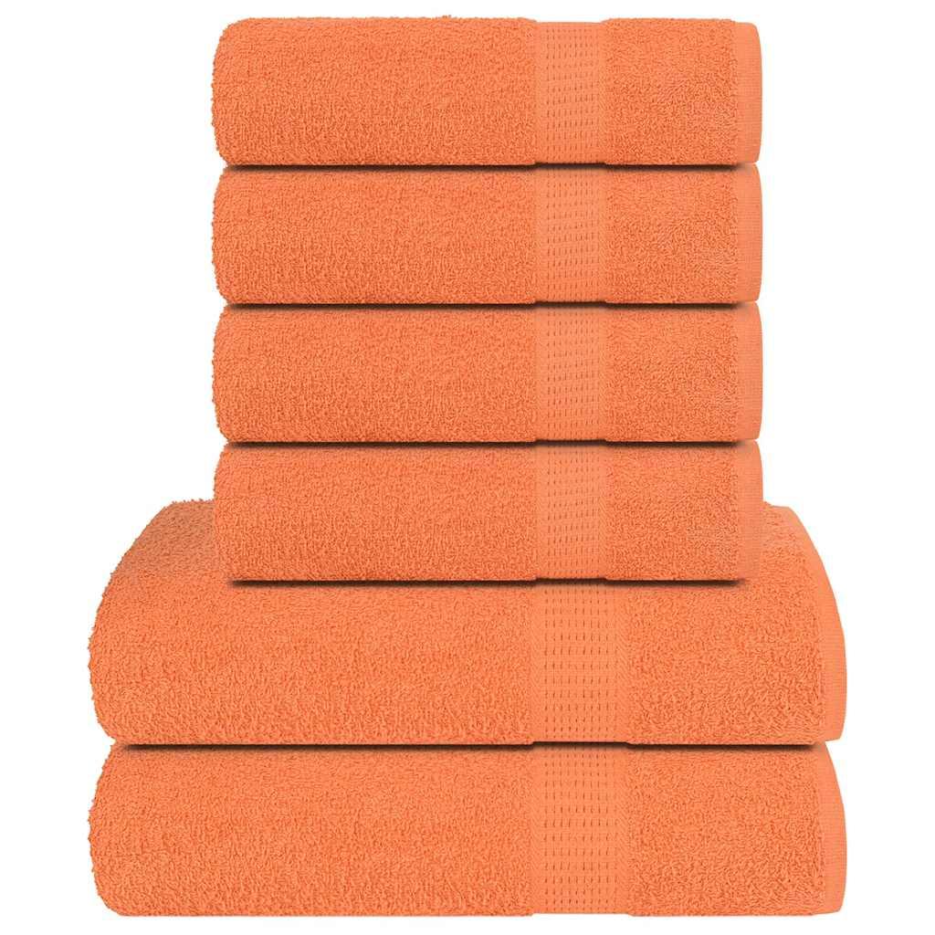 Håndklæder 6 stk. 360 g/m2 100 % bomuld orange