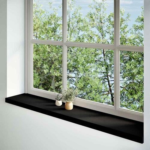 Vindueskarme 2 stk mørkebrun 140x25x2 cm massivt egetræ