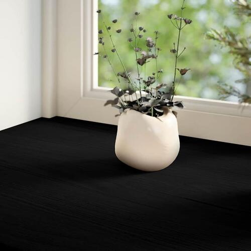 Vindueskarme 2 stk mørkebrun 140x25x2 cm massivt egetræ