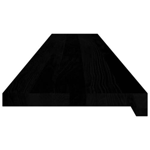 Vindueskarme 2 stk mørkebrun 140x25x2 cm massivt egetræ