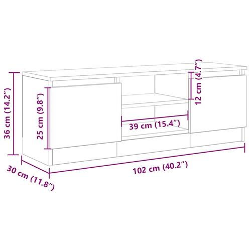 Tv-bord 102x30x36 cm konstrueret træ kunsteg