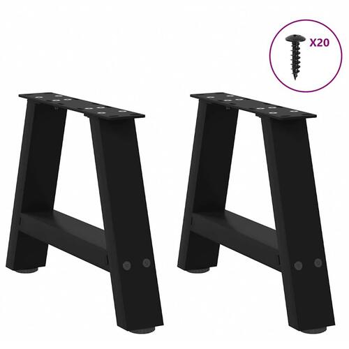 Sofabordben A-formet 2 stk 40x(30-31) cm stål sort