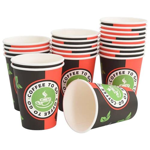 Papirkaffekopper 1000 stk. 12oz 300ml rød og sort